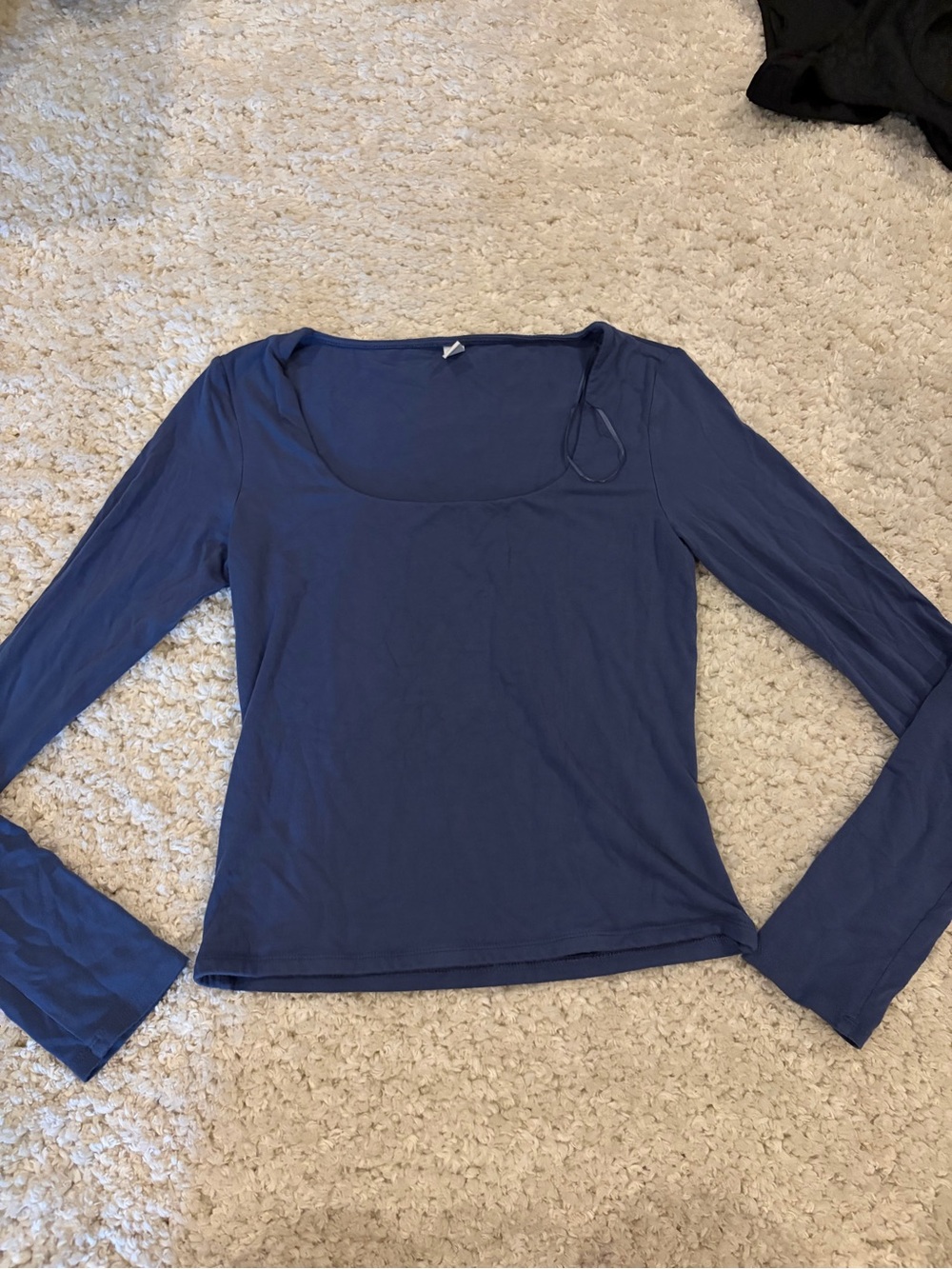bp Scoop Neck Long Sleeve Tee in Navy Blue